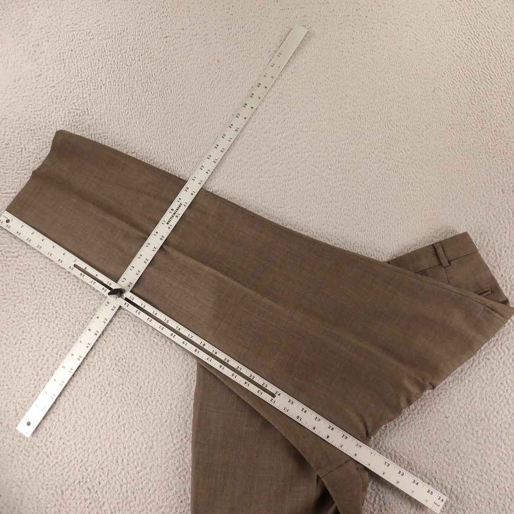 VTG Pants Mens 36x30 Brown Prince of Wales Check 100% Wool Pleated Slacks - Picture 7 of 8